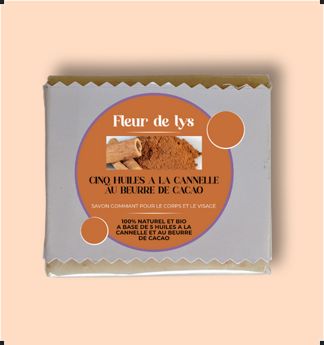 Savon à 5 huiles à la cannelle au beurre de cacao